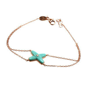 CHAUMET 18k Gold Diamond Charm Bracelet